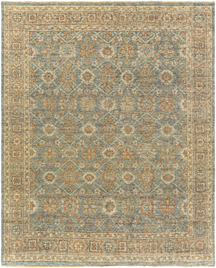 Rockton Traditional Style Beige And Blue Hand Knotted Area Rug