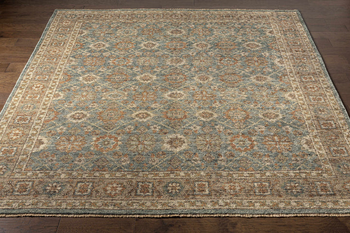 Rockton Traditional Style Beige And Blue Hand Knotted Area Rug