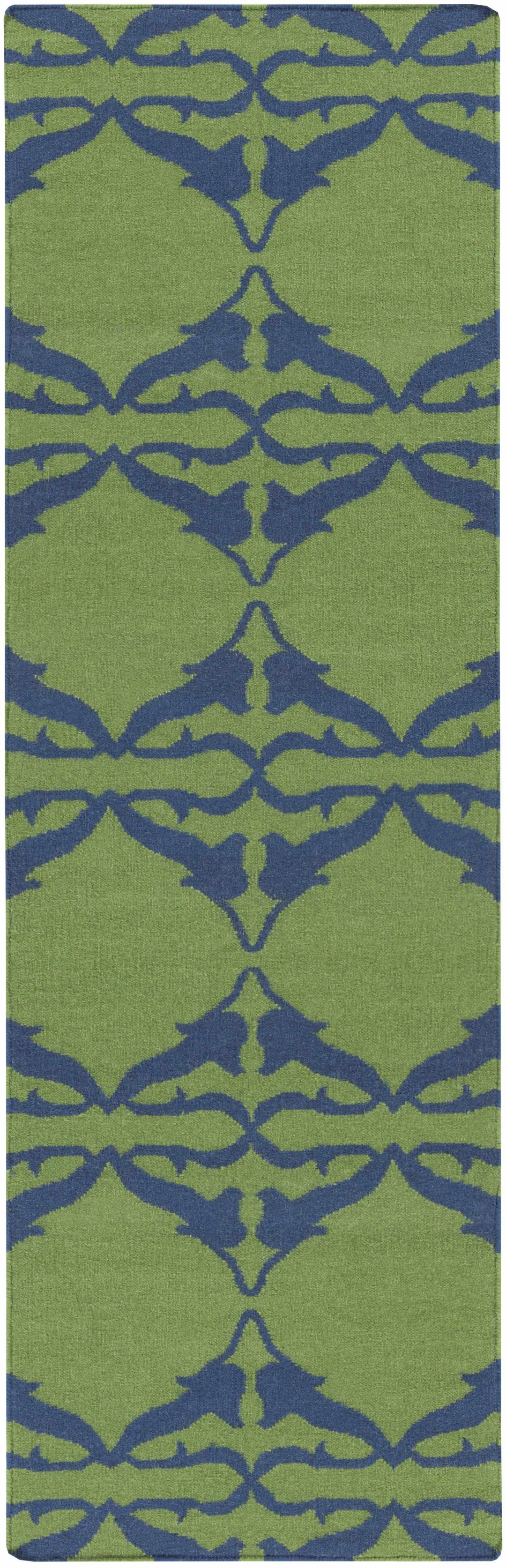 Rodney Contemporary Style Green Hand Woven Area Rug
