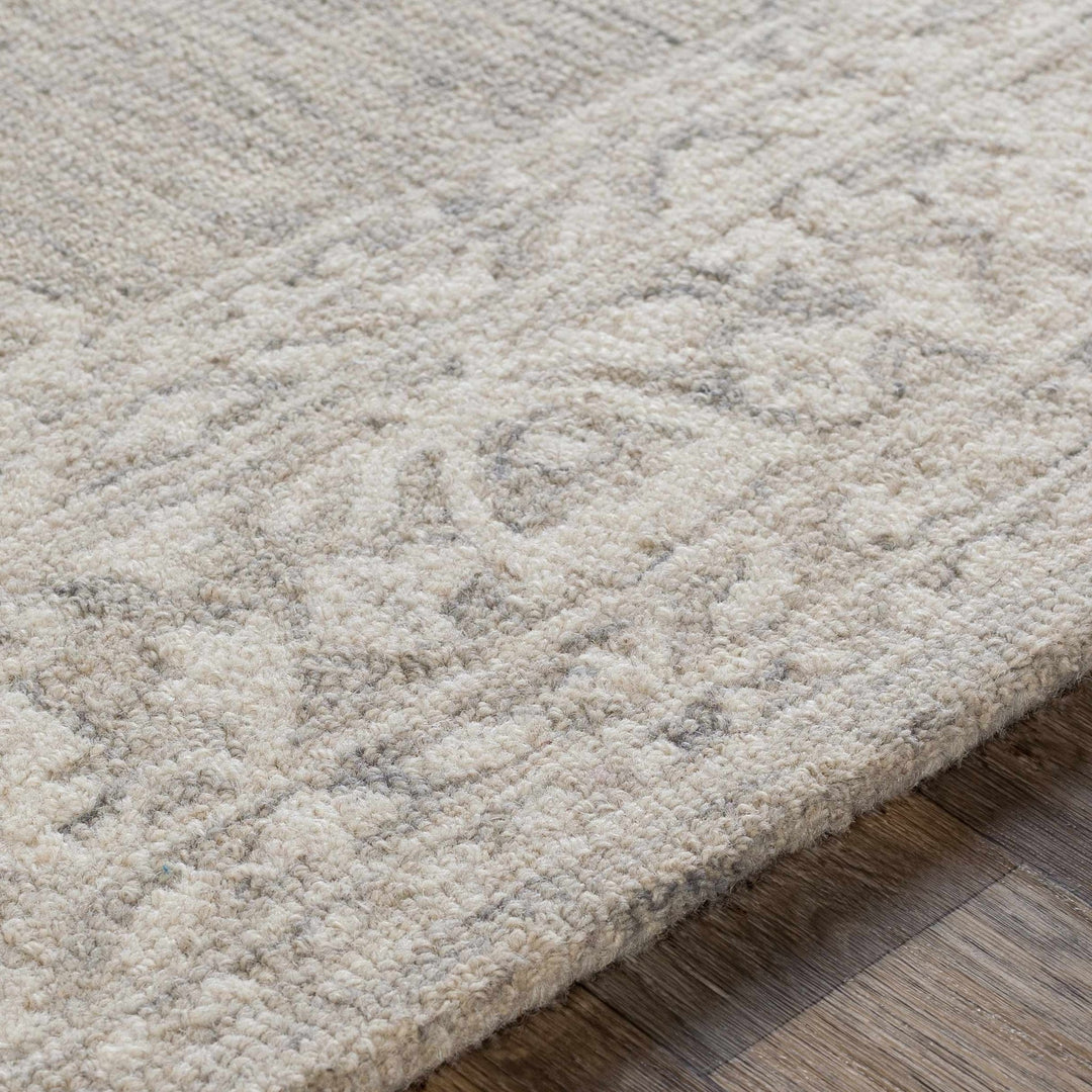 Roessleville Transitional Cream And Gray Wool Area Rug - The Rug Decor
