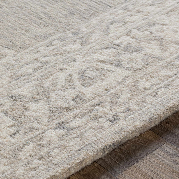 Roessleville Transitional Cream And Gray Wool Area Rug - The Rug Decor