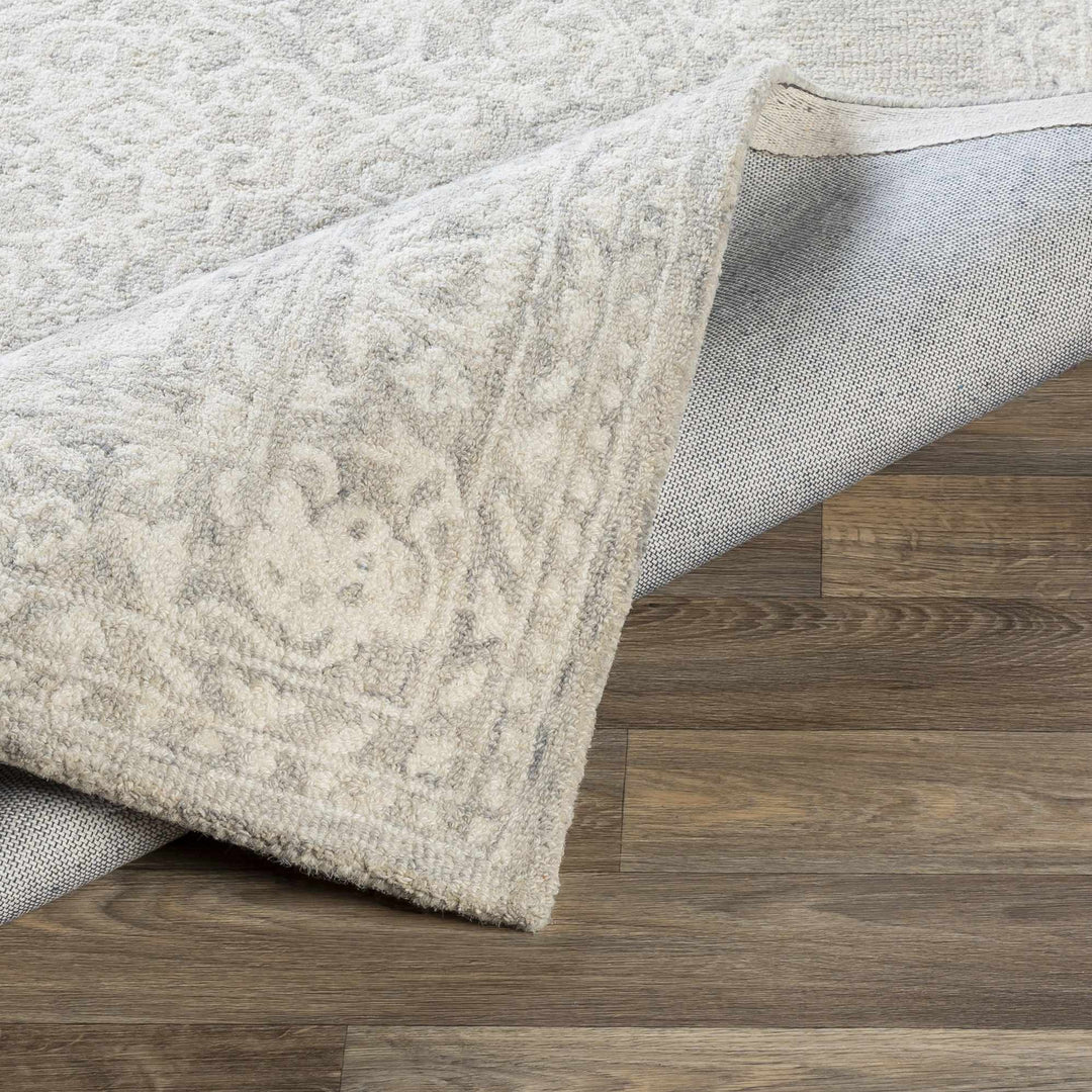 Roessleville Transitional Cream And Gray Wool Area Rug - The Rug Decor