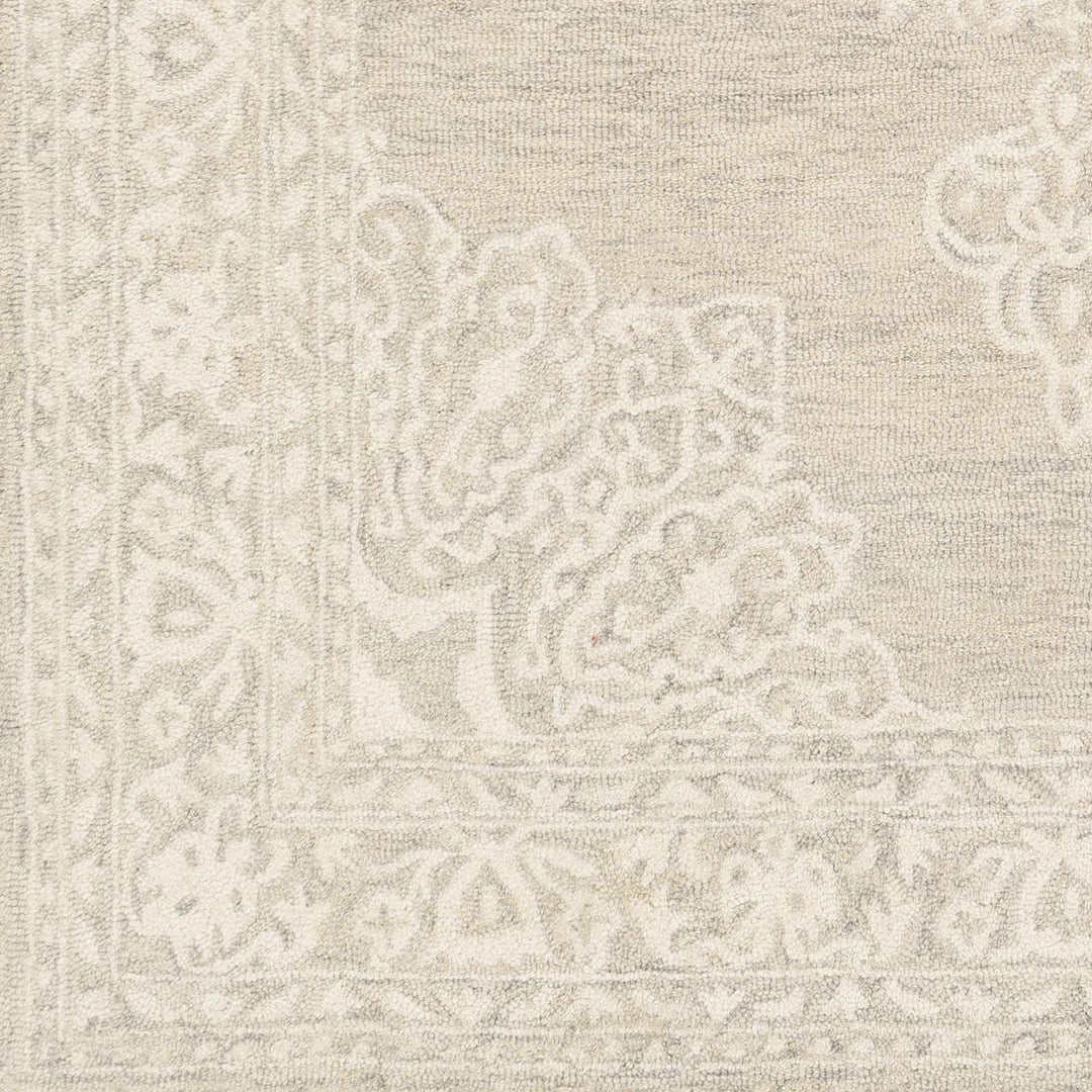 Roessleville Transitional Cream And Gray Wool Area Rug - The Rug Decor