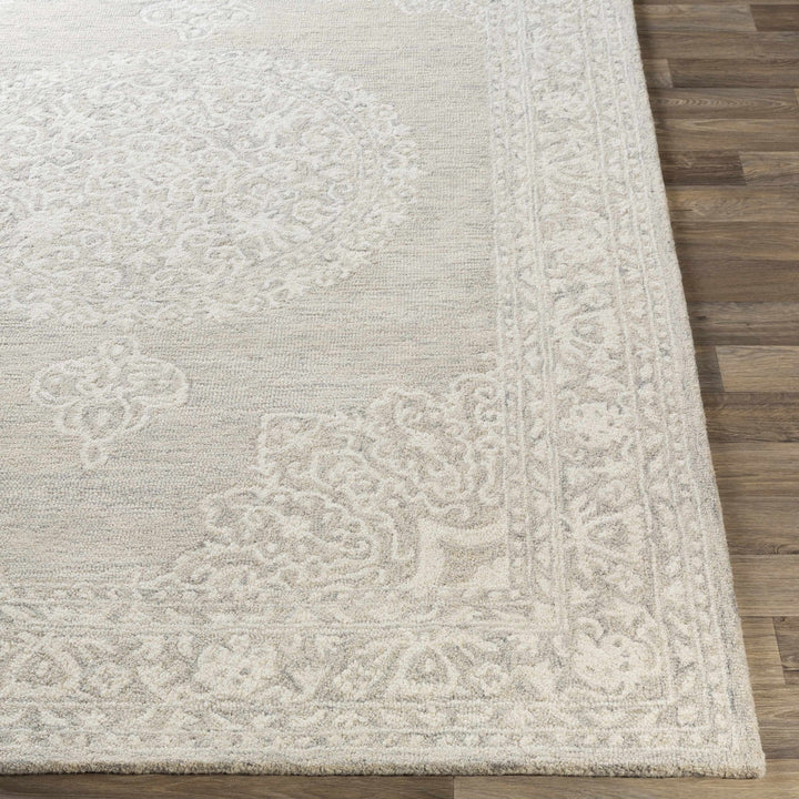 Roessleville Transitional Cream And Gray Wool Area Rug - The Rug Decor