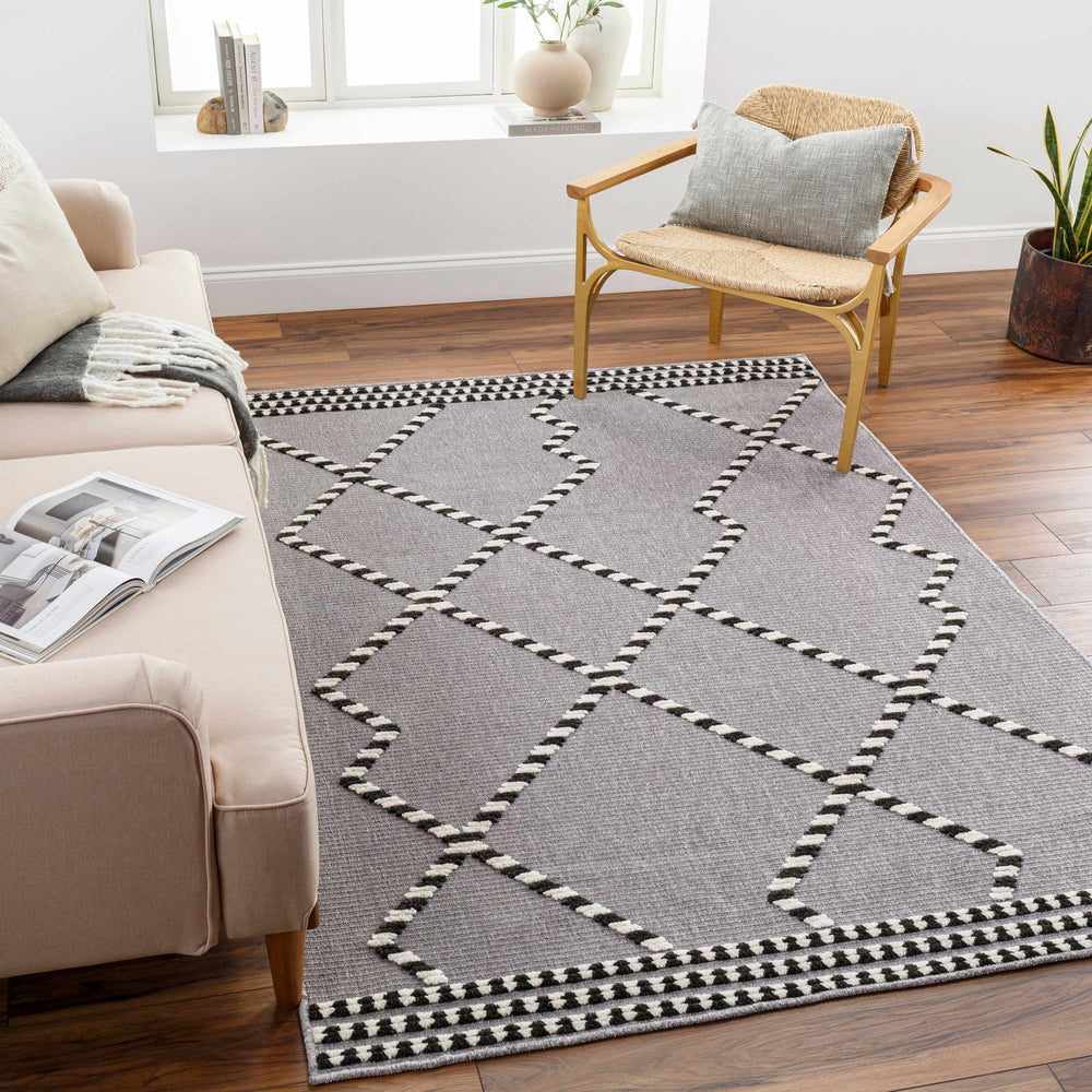 Rolf Contemporary Geometrical Gray And Black Rug - The Rug Decor