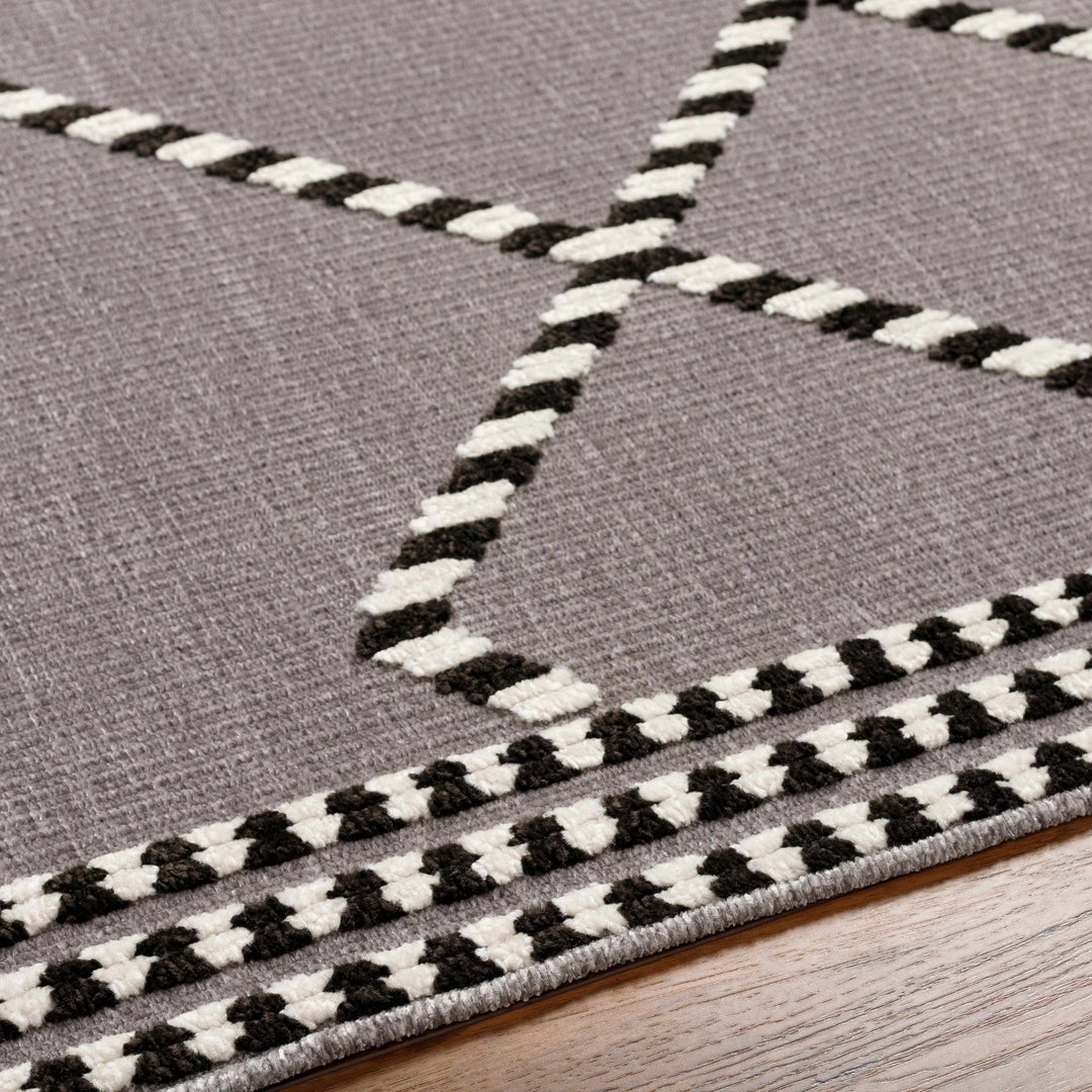 Rolf Contemporary Geometrical Gray And Black Rug - The Rug Decor