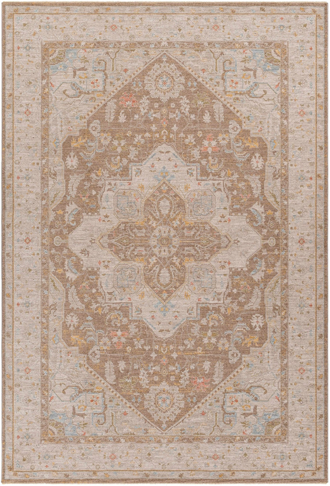 Roni Traditional Style Beige & Brown Thick Luxe Rug - The Rug Decor
