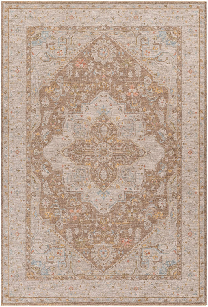 Roni Traditional Style Beige & Brown Thick Luxe Rug - The Rug Decor