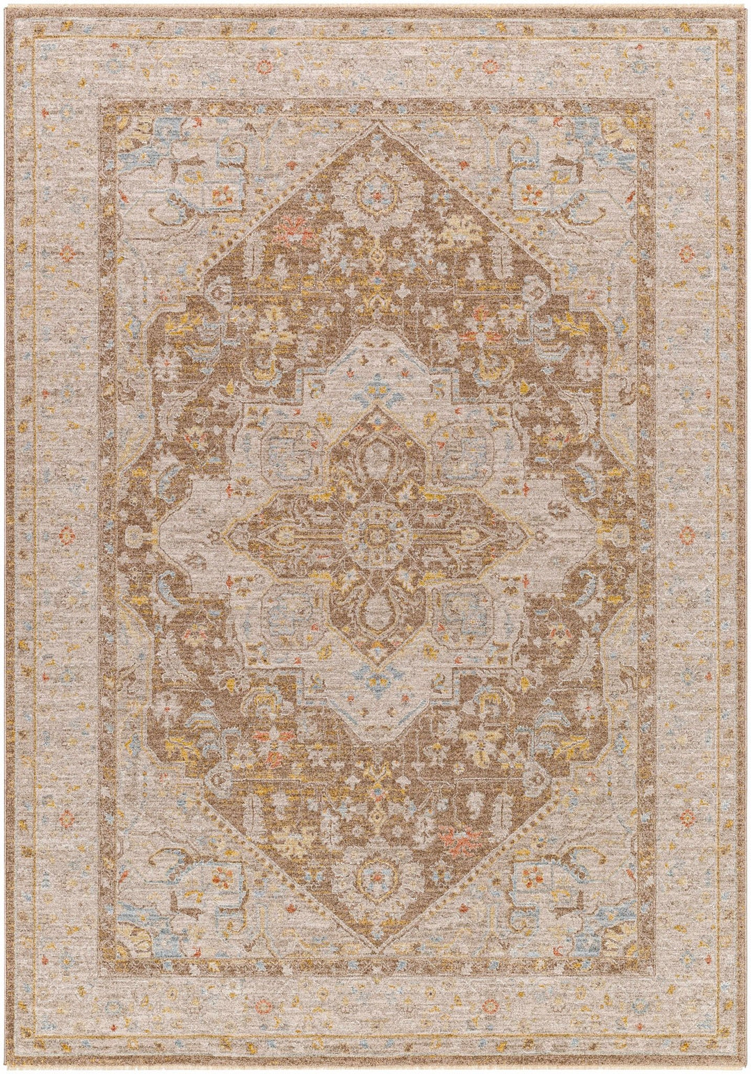 Roni Traditional Style Beige & Brown Thick Luxe Rug - The Rug Decor