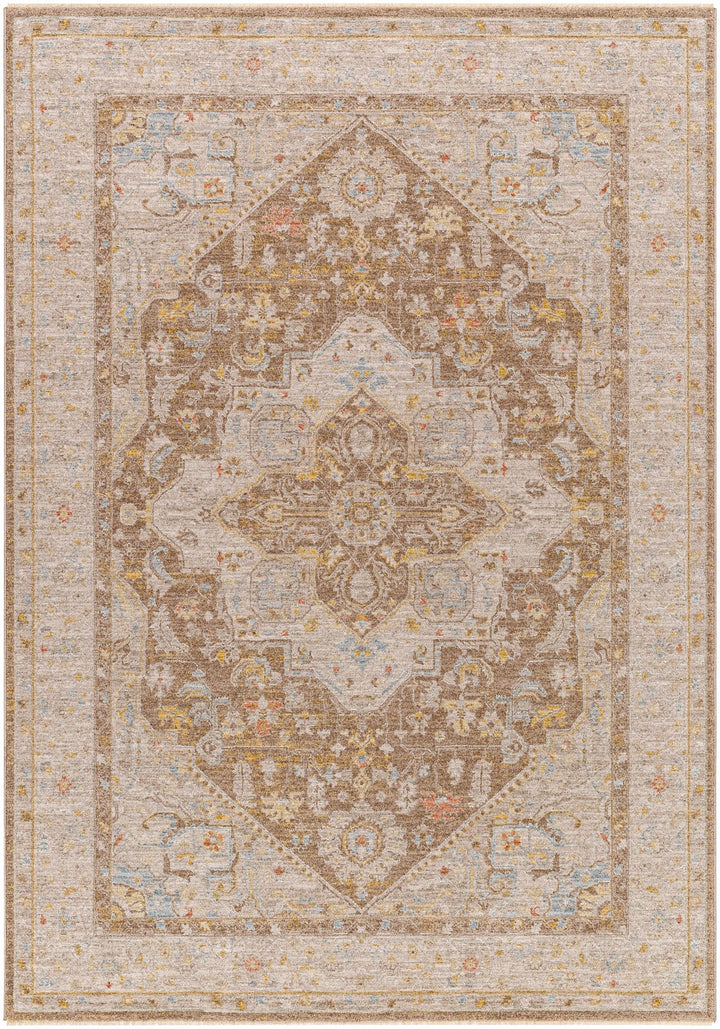 Roni Traditional Style Beige & Brown Thick Luxe Rug - The Rug Decor