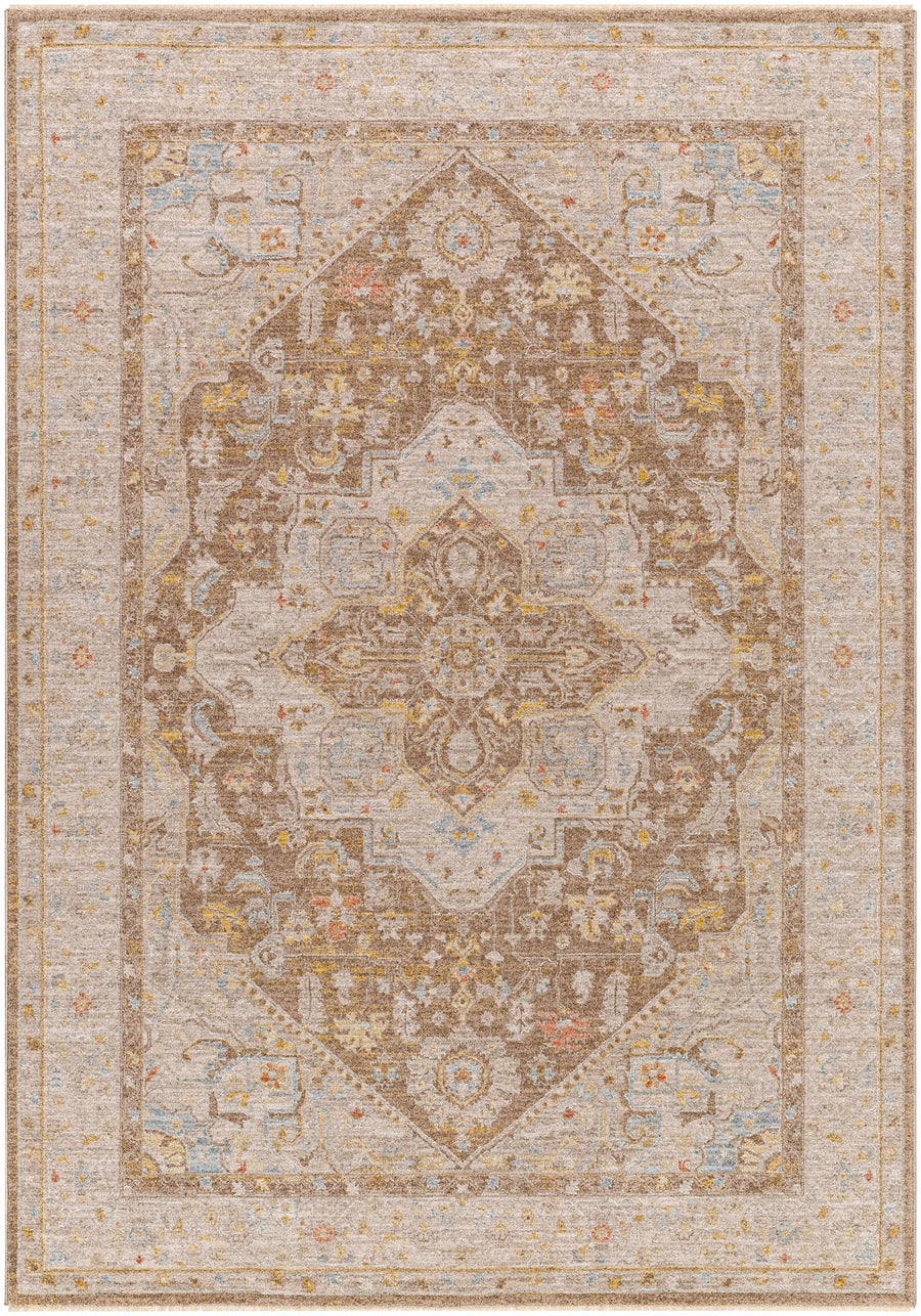 Roni Traditional Style Beige & Brown Thick Luxe Rug - The Rug Decor