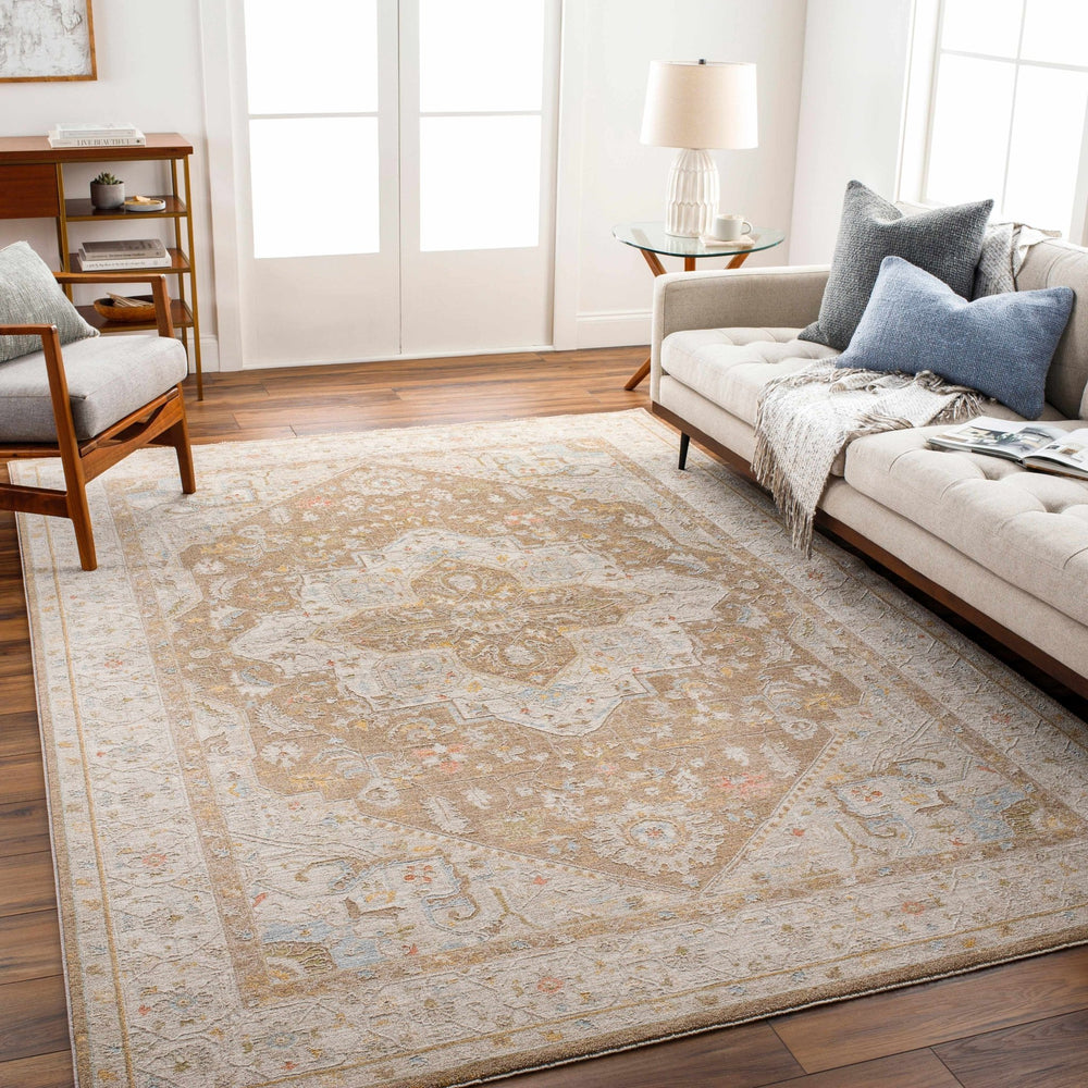 Roni Traditional Style Beige & Brown Thick Luxe Rug - The Rug Decor