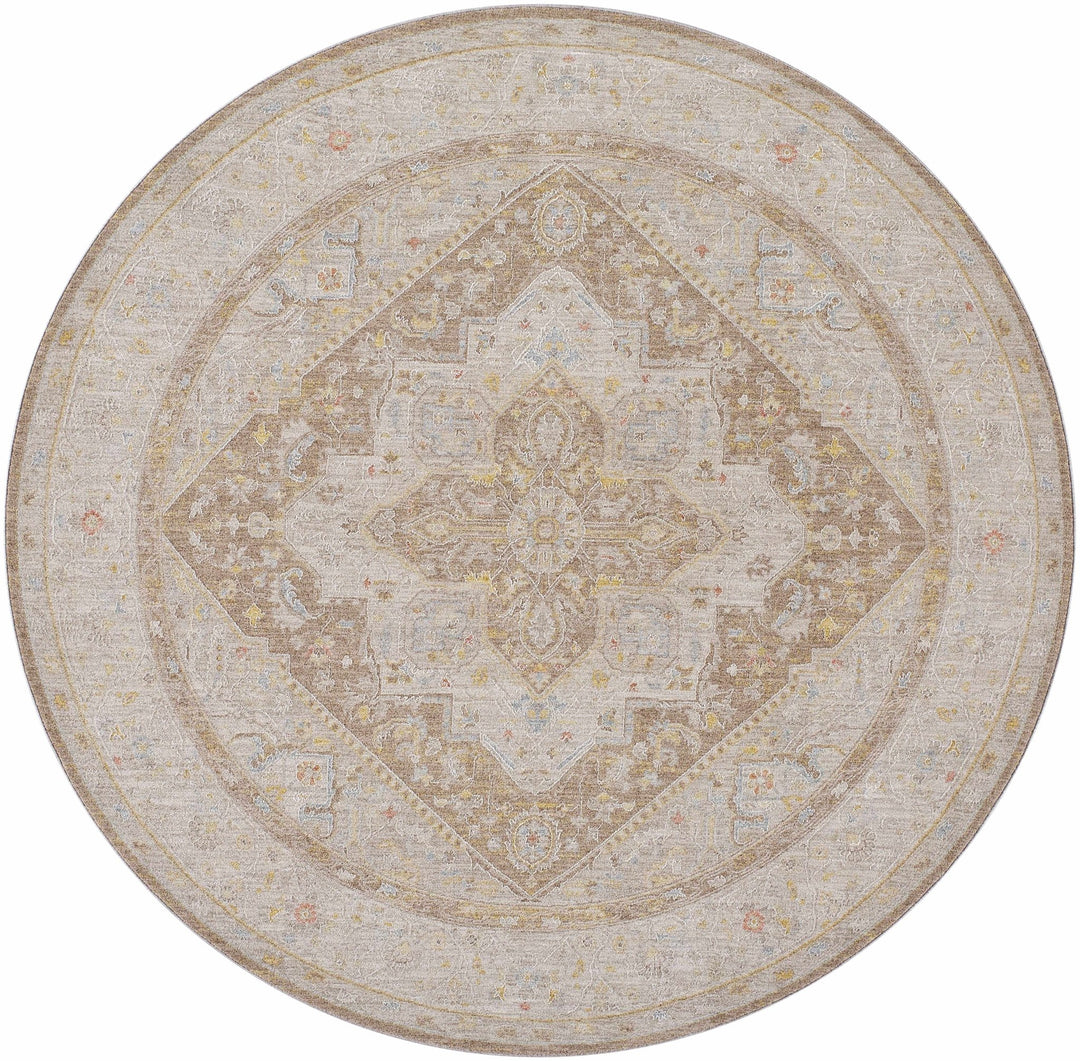 Roni Traditional Style Beige & Brown Thick Luxe Rug - The Rug Decor
