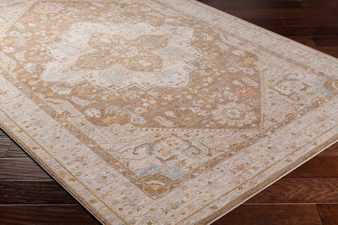 Roni Traditional Style Beige & Brown Thick Luxe Rug - The Rug Decor