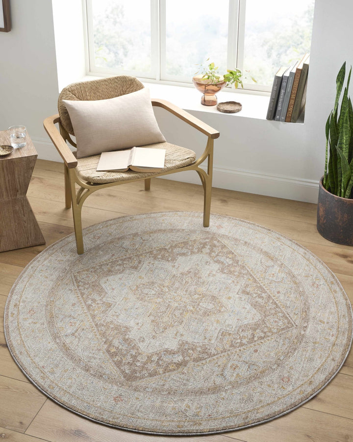 Roni Traditional Style Beige & Brown Thick Luxe Rug - The Rug Decor