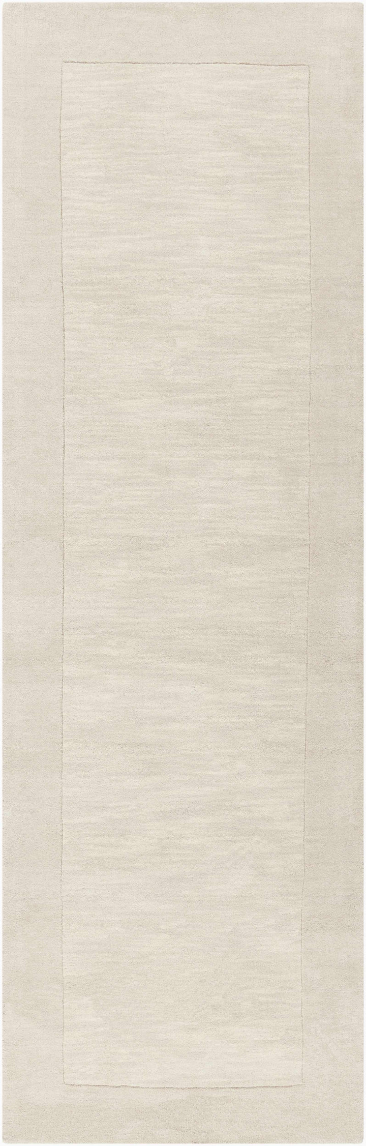 Bordered Beige Modern Style Hand Loom Wool Area Rug