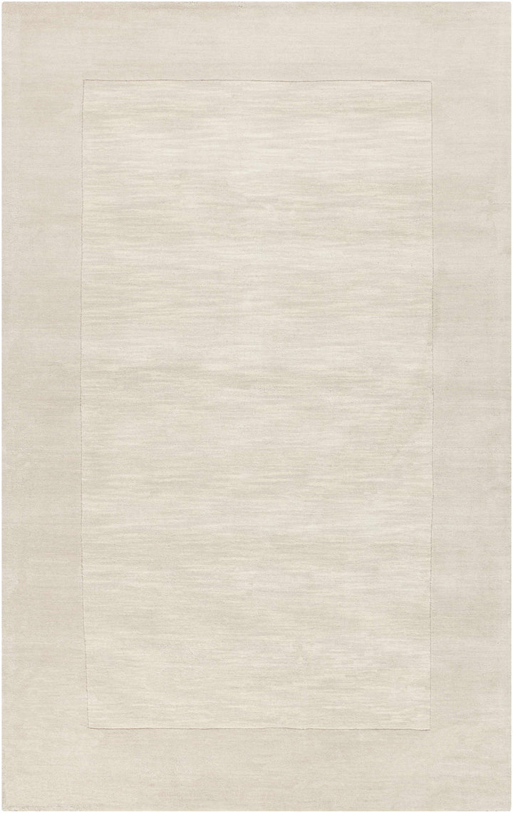Bordered Beige Modern Style Hand Loom Wool Area Rug