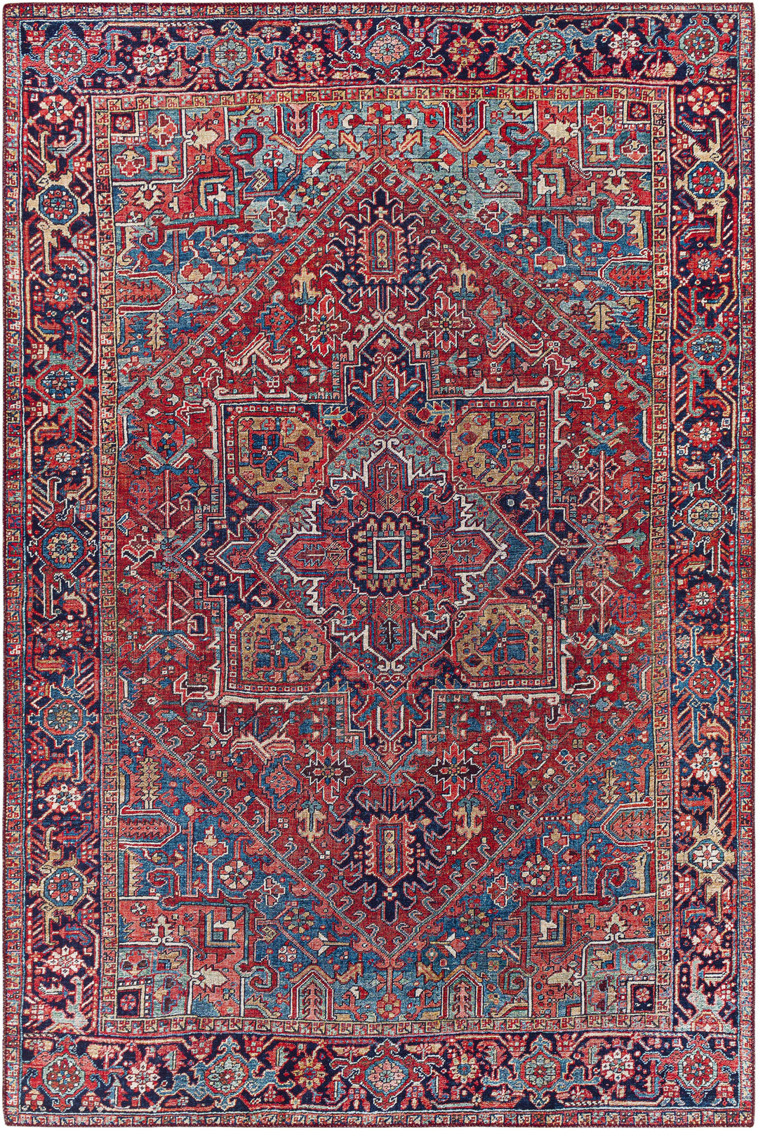 Ronneby Red Traditional Oriental Area Rug