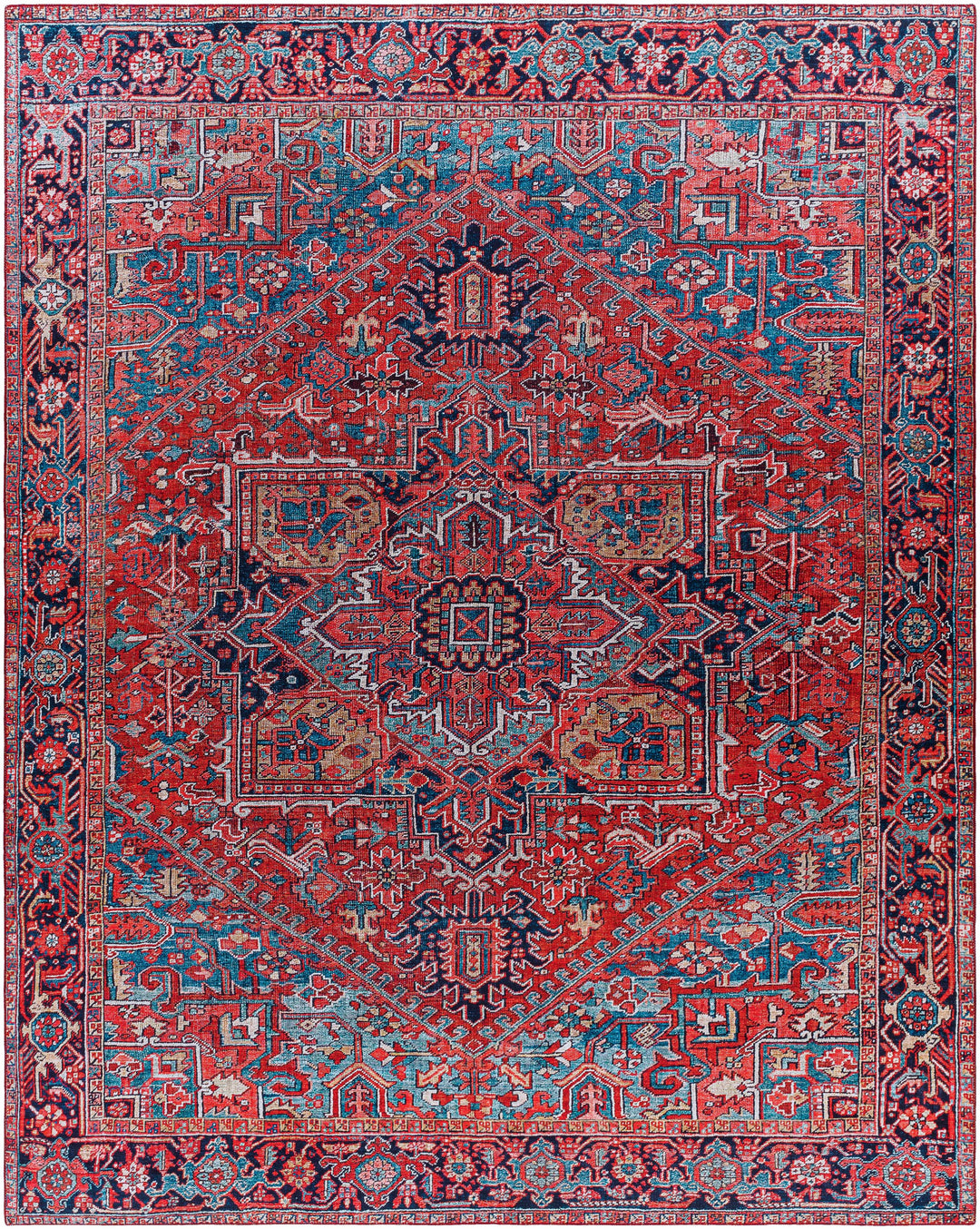 Ronneby Red Traditional Oriental Area Rug