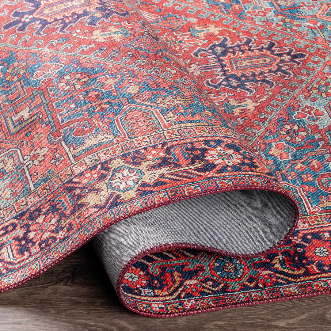 Ronneby Red Traditional Oriental Area Rug