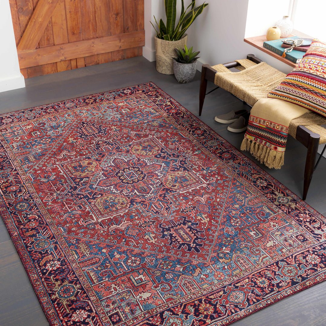 Ronneby Red Traditional Oriental Area Rug
