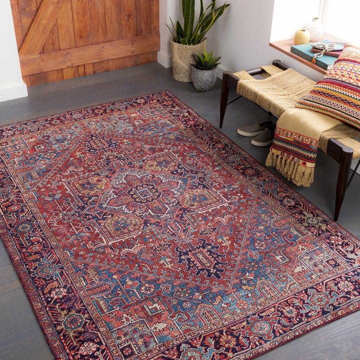 Ronneby Red Traditional Oriental Area Rug