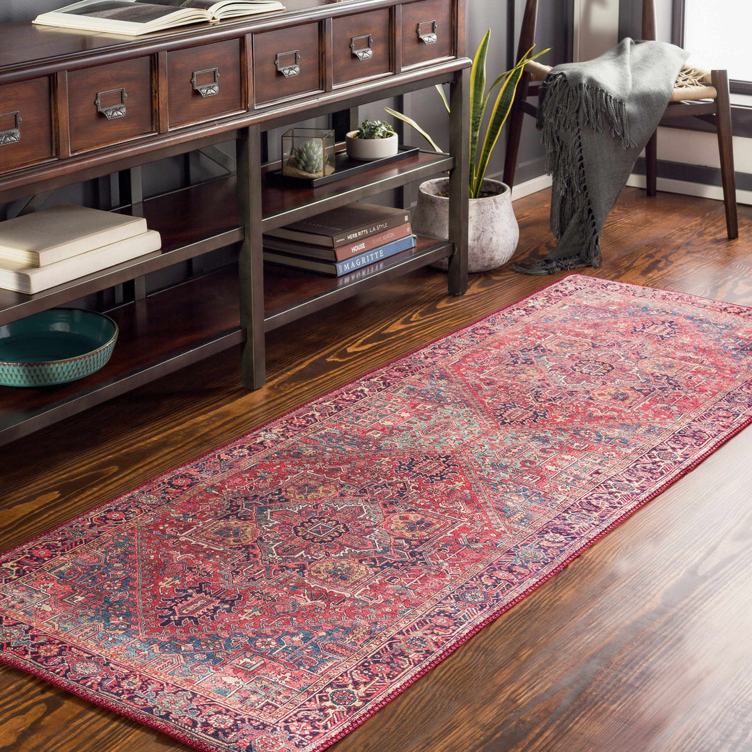 Ronneby Red Traditional Oriental Area Rug