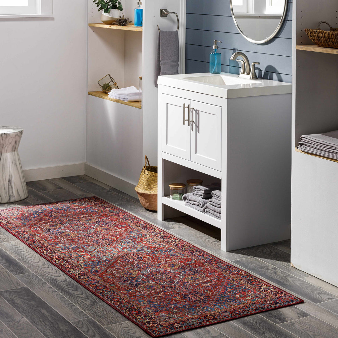 Ronneby Red Traditional Oriental Area Rug