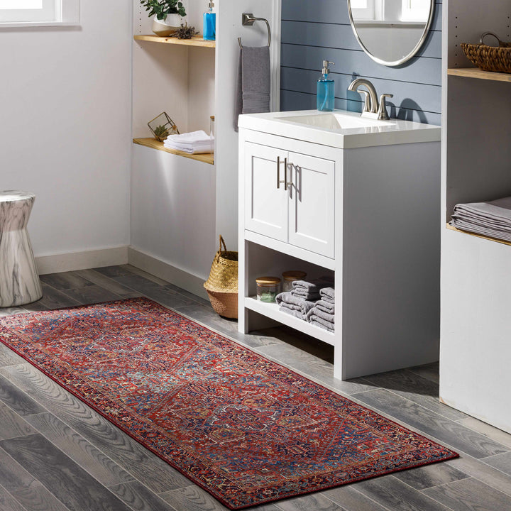 Ronneby Red Traditional Oriental Area Rug