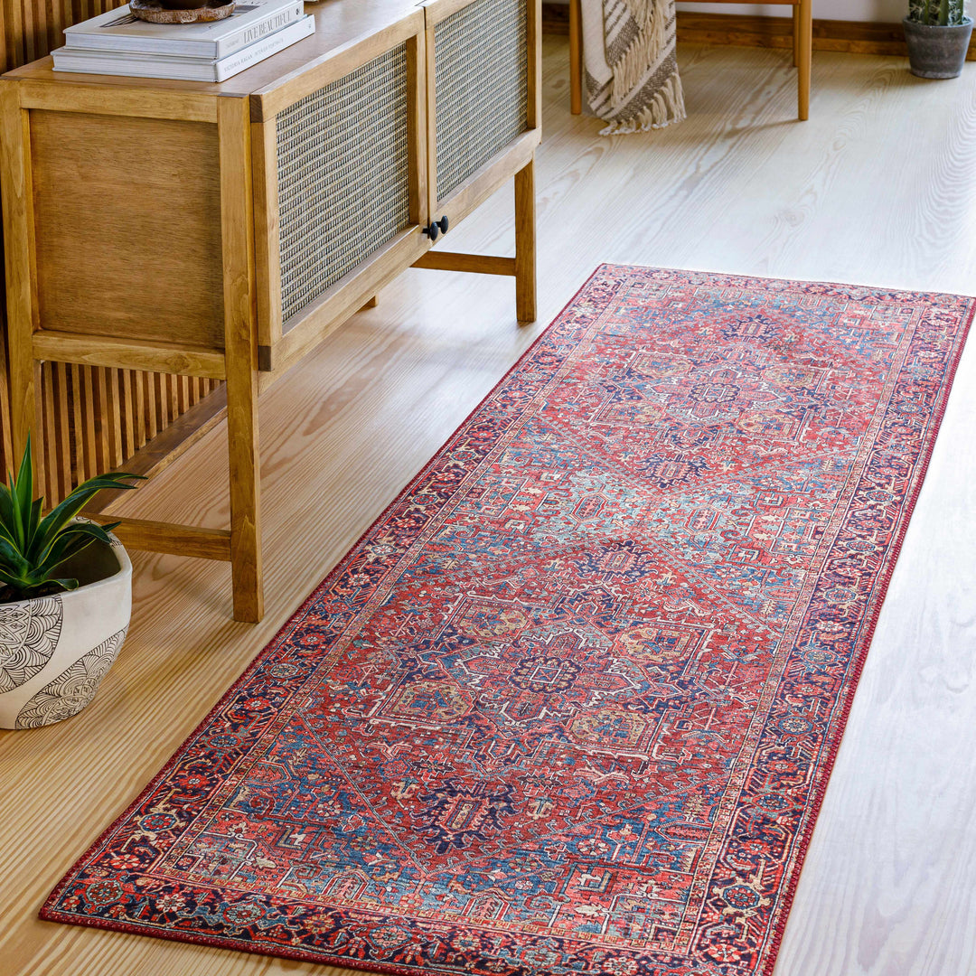 Ronneby Red Traditional Oriental Area Rug