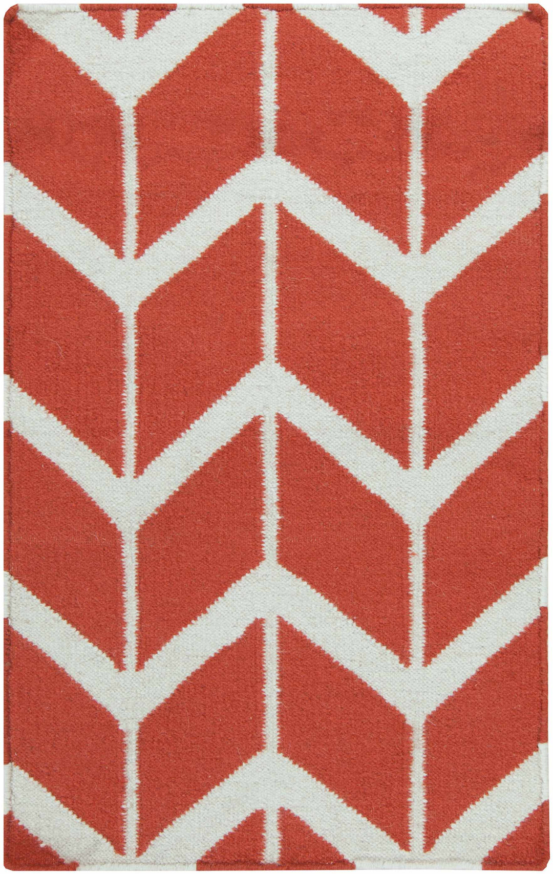 Roodhouse Modern Geometrical Rust Hand Woven Wool Area Rug