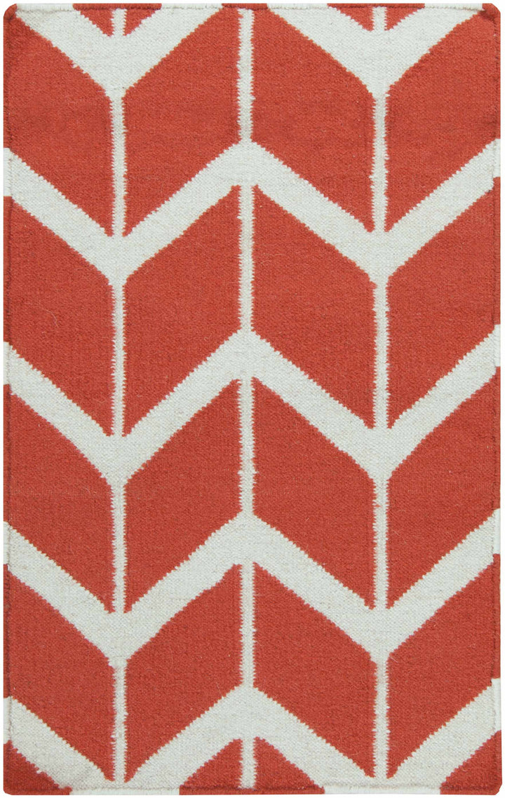 Roodhouse Modern Geometrical Rust Hand Woven Wool Area Rug