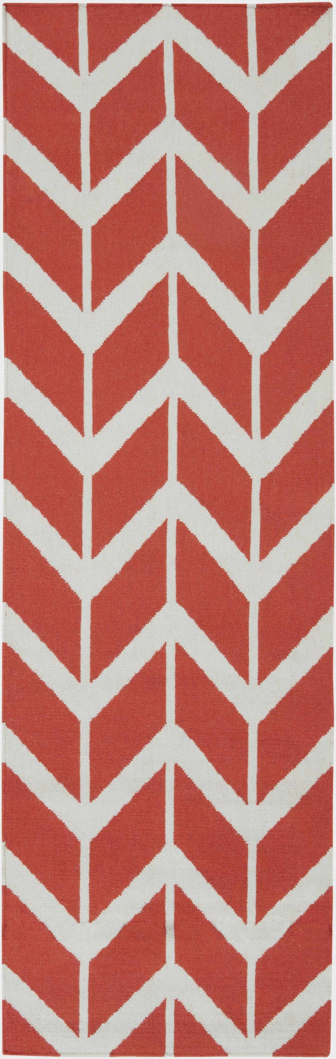 Roodhouse Modern Geometrical Rust Hand Woven Wool Area Rug