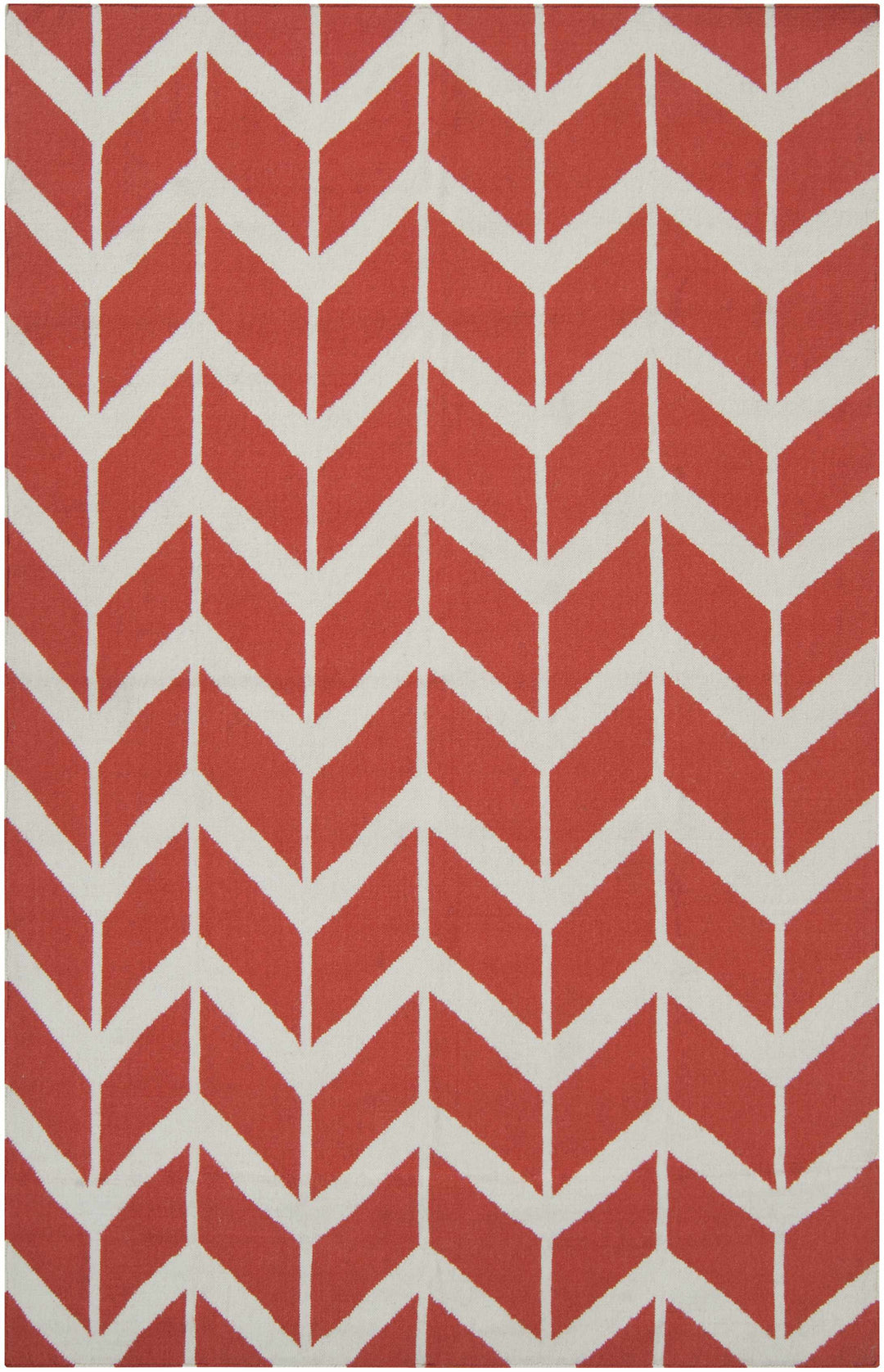 Roodhouse Modern Geometrical Rust Hand Woven Wool Area Rug