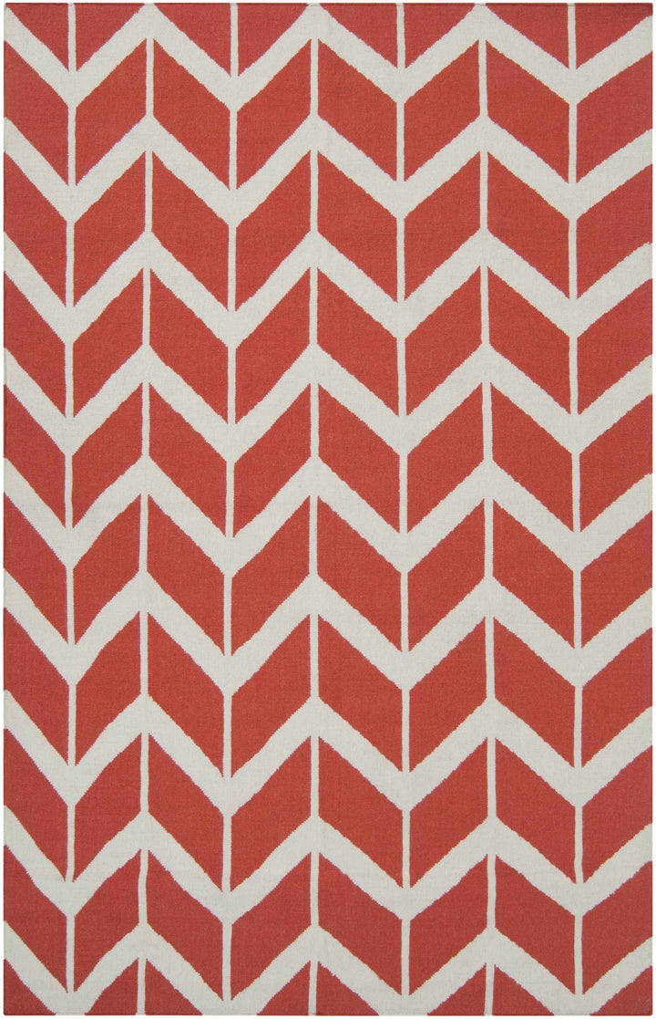 Roodhouse Modern Geometrical Rust Hand Woven Wool Area Rug