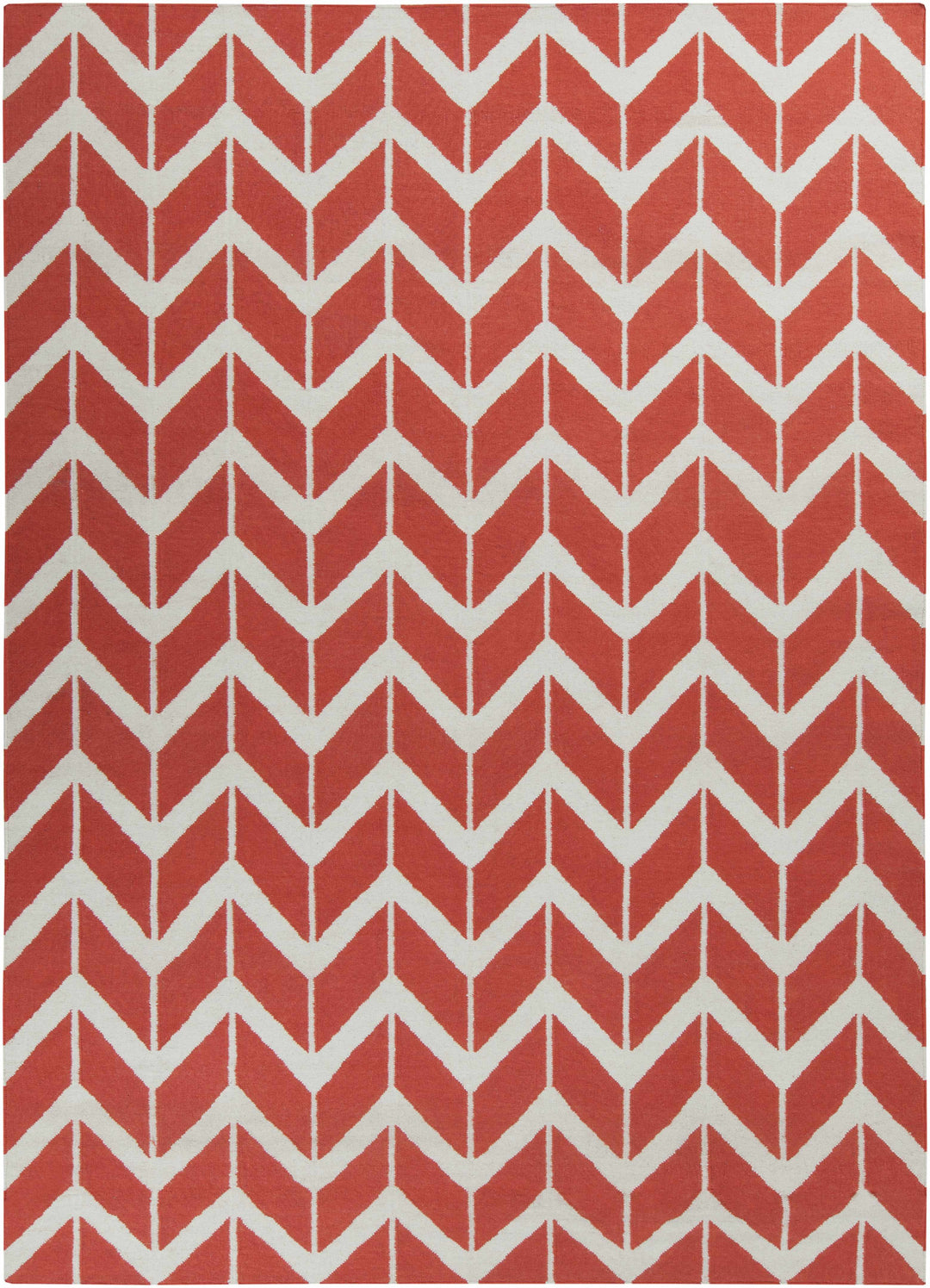 Roodhouse Modern Geometrical Rust Hand Woven Wool Area Rug