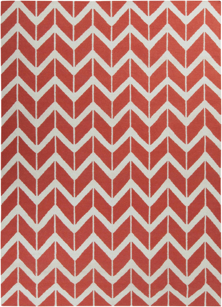 Roodhouse Modern Geometrical Rust Hand Woven Wool Area Rug