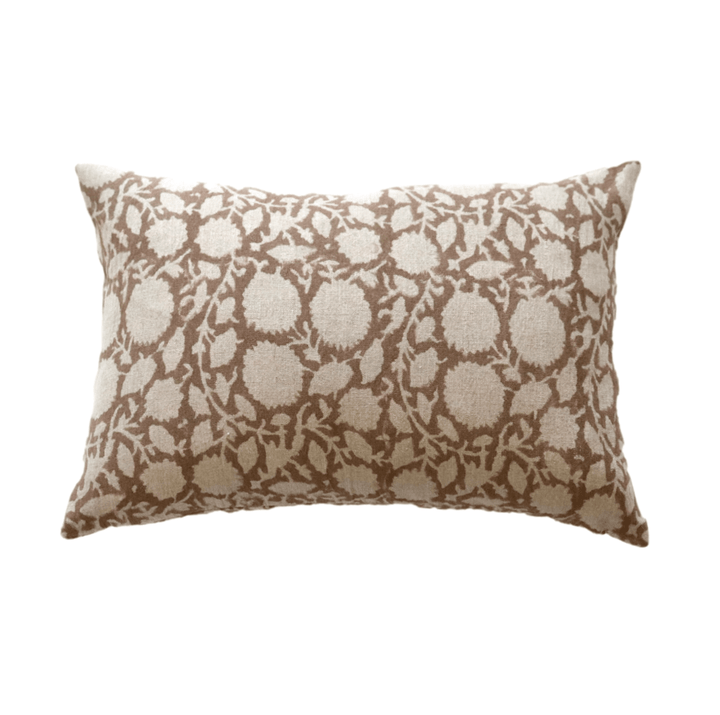 Rory Brown Floral Cotton Pillow Cover - The Rug Decor