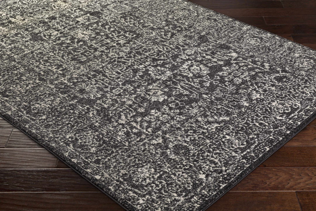 Roseland Charcoal And White Traditional Style Area Rug