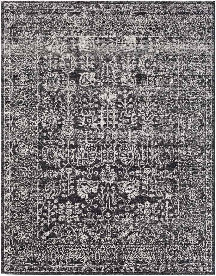 Roseland Charcoal And White Traditional Style Area Rug