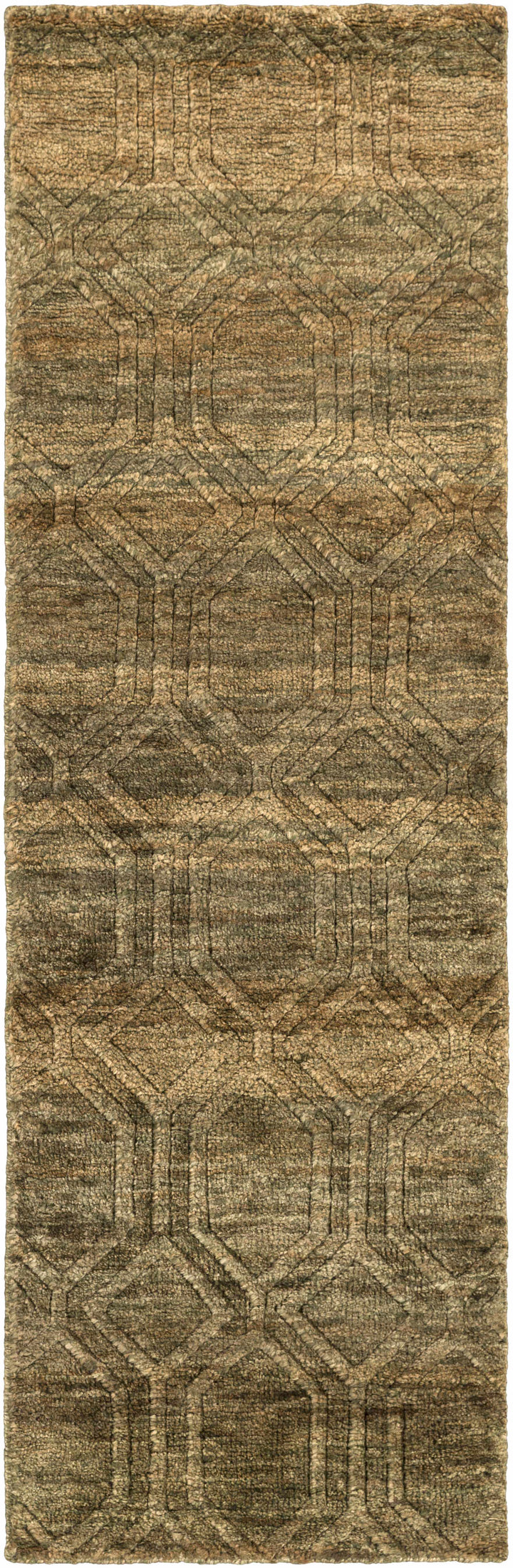 Roseau Contemporary Geometrical Beige And Olive Jute Rug