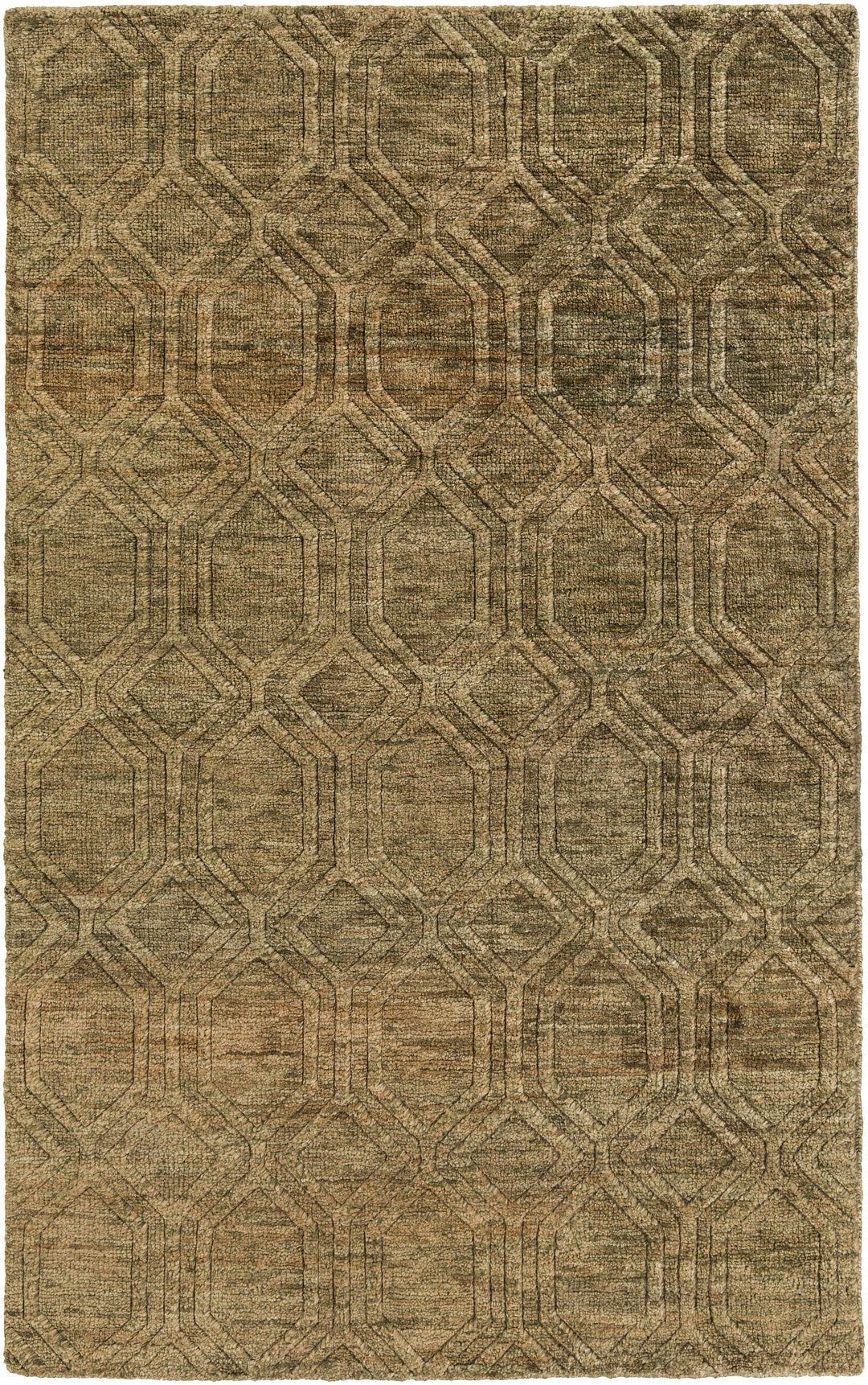 Roseau Contemporary Geometrical Beige And Olive Jute Rug