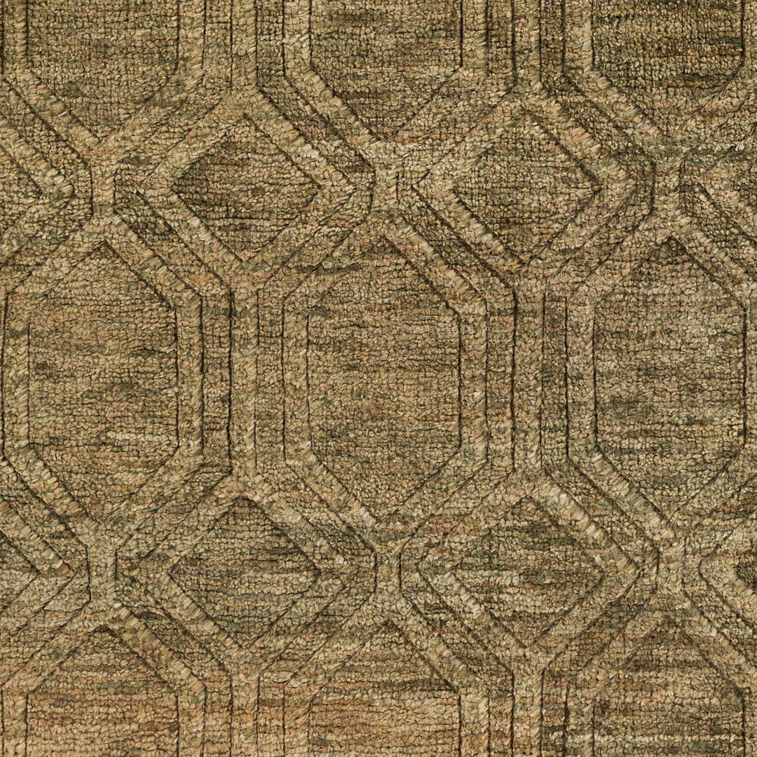 Roseau Contemporary Geometrical Beige And Olive Jute Rug
