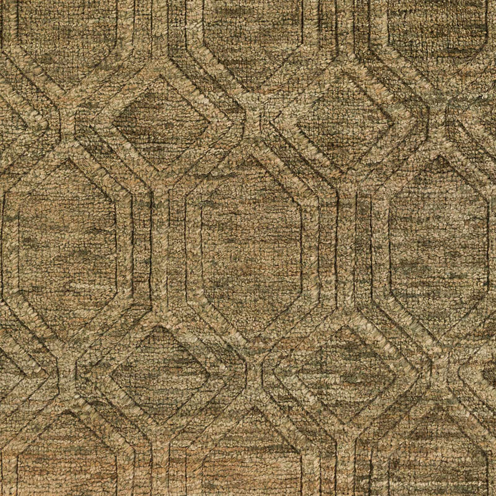 Roseau Contemporary Geometrical Beige And Olive Jute Rug