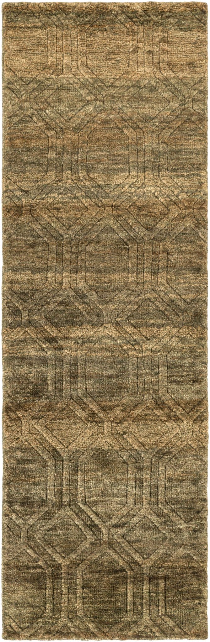 Roseau Contemporary Geometrical Beige And Olive Jute Rug - The Rug Decor
