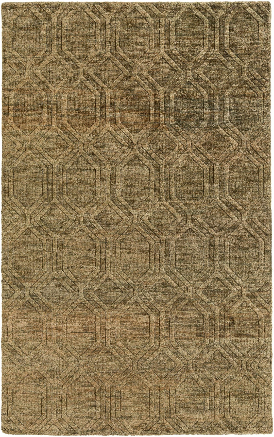 Roseau Contemporary Geometrical Beige And Olive Jute Rug - The Rug Decor