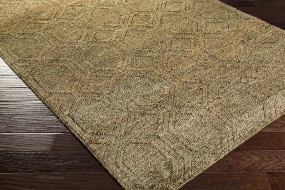 Roseau Contemporary Geometrical Beige And Olive Jute Rug - The Rug Decor