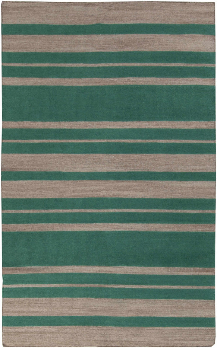 Rosser Modern Stripes Pattern Green Hand Woven Wool Area Rug - The Rug Decor