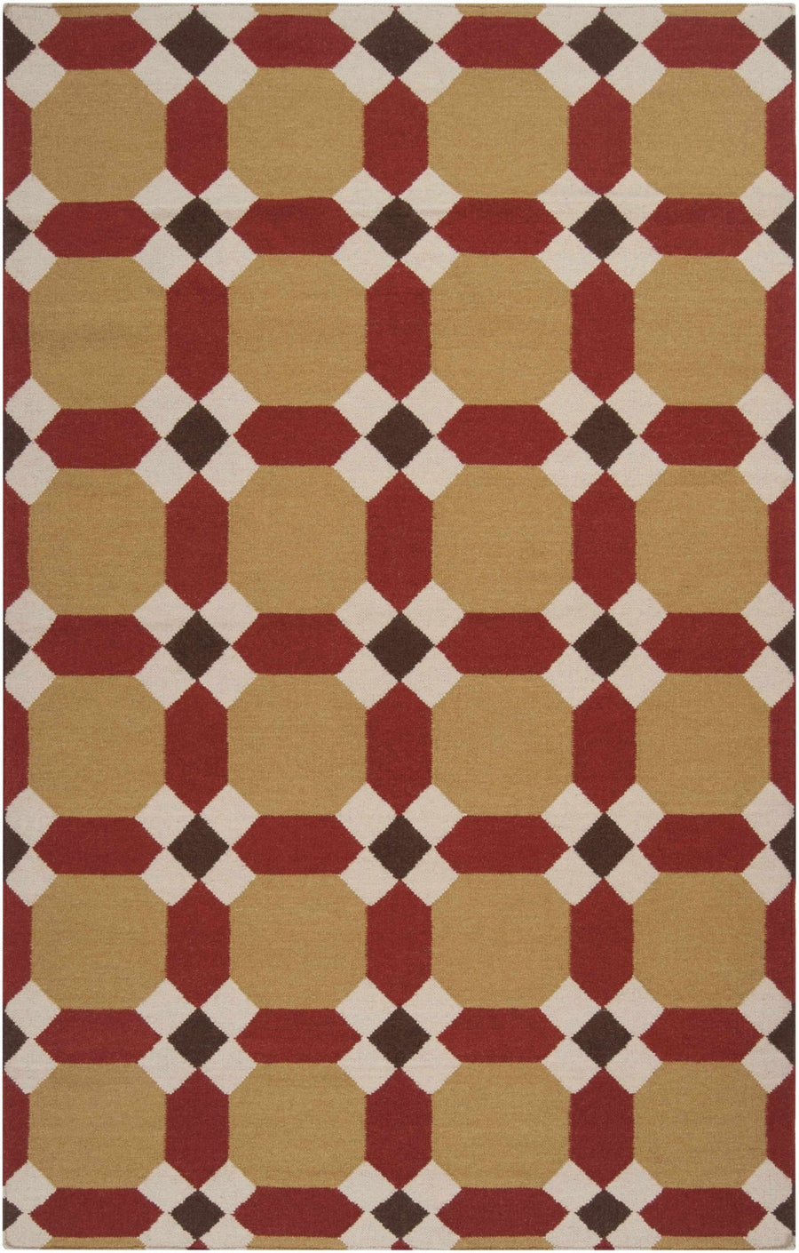 Rossiter Modern Brown And Maroon Area Carpet - The Rug Decor