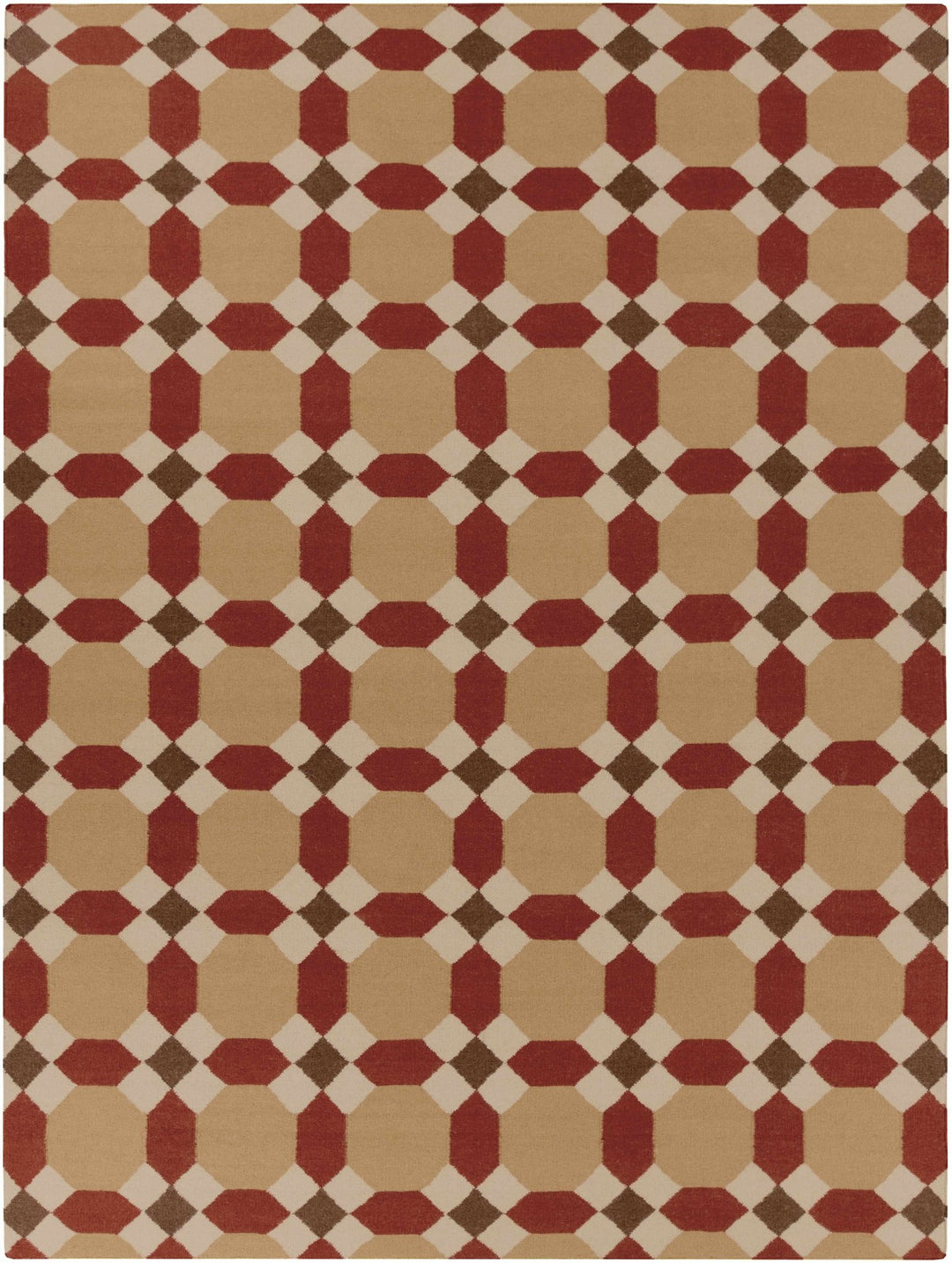 Rossiter Modern Brown And Maroon Area Carpet - The Rug Decor